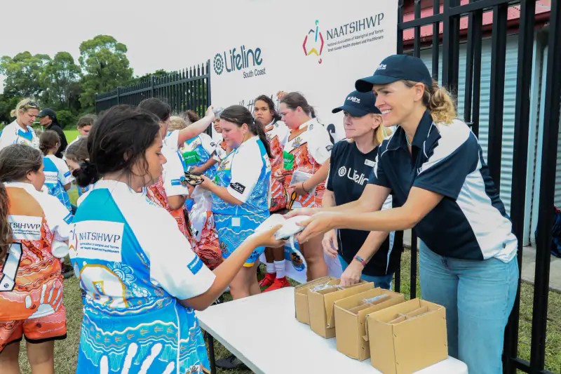 Lifeline South Coast volunteers at a community event